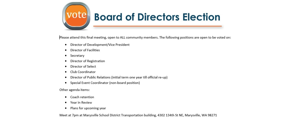 General Meeting and Vote on Open Board Positions